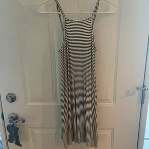 black and white striped dress
